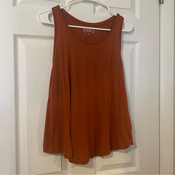 Rust Orange Basic Racerback Summer Weekend Tank - Picture 2 of 6